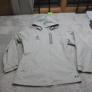 Under Armour Storm Jacket Womens Medium White Full Zip Rain Wind Wounded Warrior